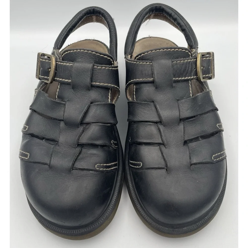 Dr. Martens Black Leather Fisherman Sandals 8332 Y2K Buckle Men's US 10 UK 9